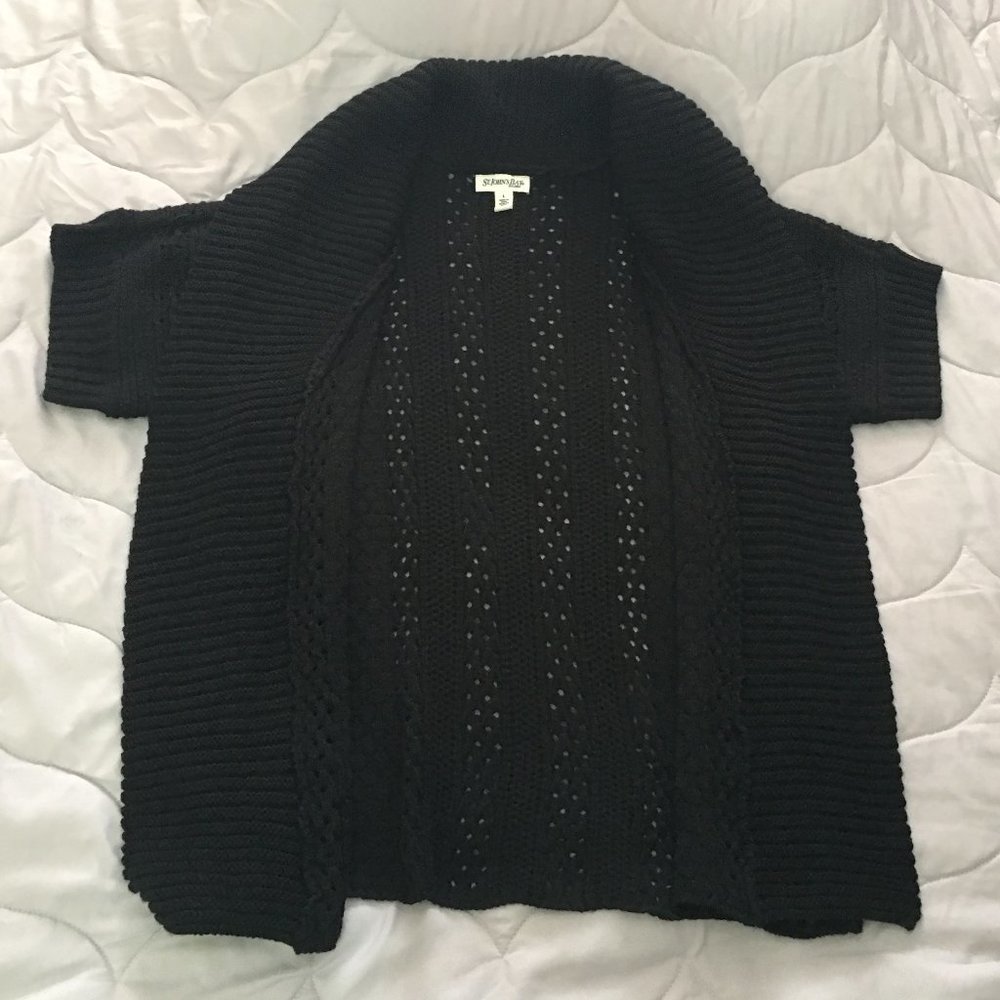 St. John's Bay Women's Black Cardigan Short Sleeve